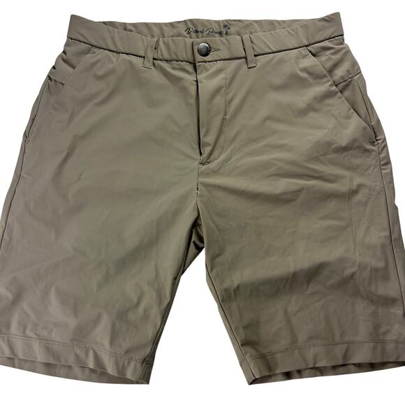 Desert Dunes Mens Performance Chino Shorts 32 Beige Zipper Pockets - Picture 1 of 8